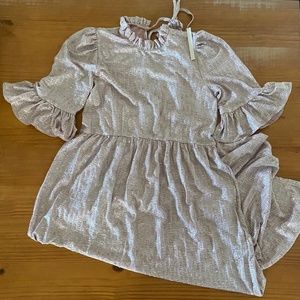 NWT ASOS, Metallic, Light Pink, Maxi Dress, Formal Occasion, Open Back, US 6